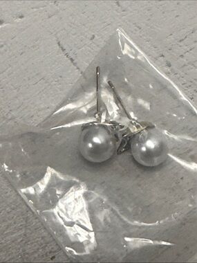 Classic Silver Pearl Stud Earrings